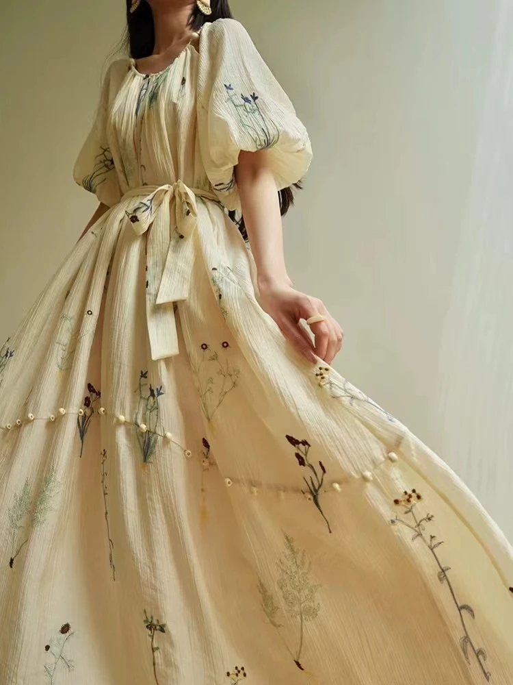 【001-100编码】欧若风夏季显瘦新款韩赫本风v领气质优雅韩版连衣裙