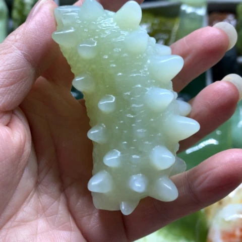 蛇纹石玉未镶嵌手把件