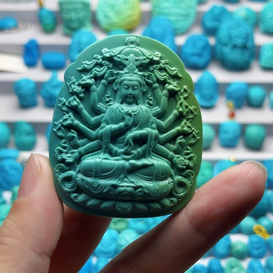 绿松石未镶嵌挂件