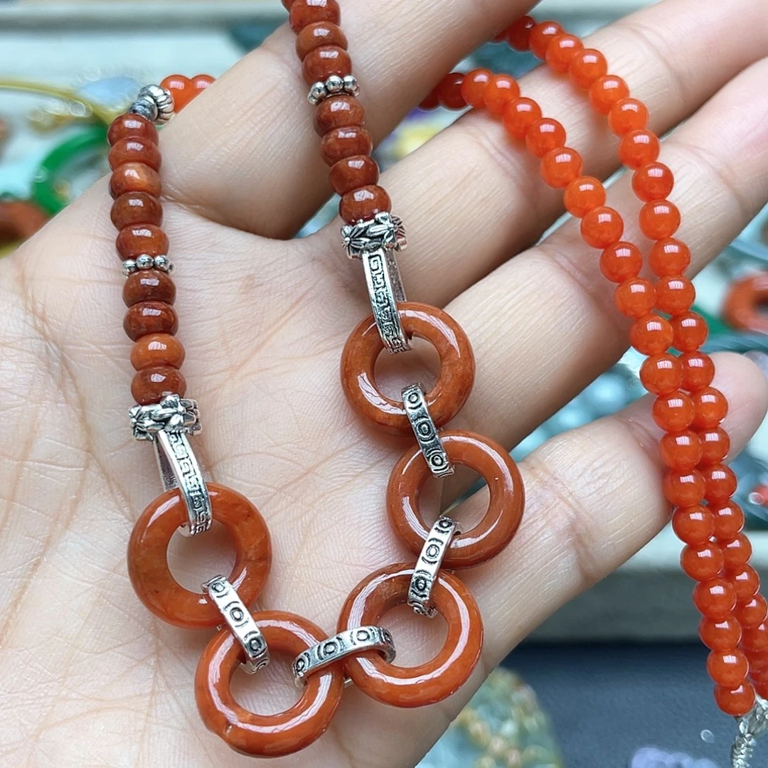 翡翠未镶嵌颈饰项链