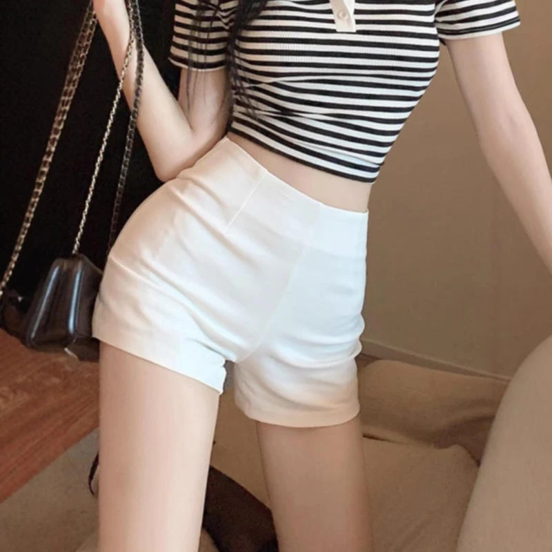 高腰西装白色超短裤女2024夏季防走光安全打底裤小个子可外穿热裤