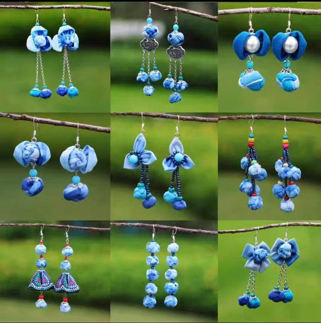扎染轻奢工艺品品饰（直播间一物一拍1链接）挂件耳环饰品纯手工