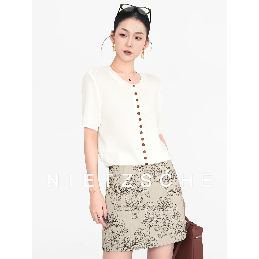 Nietzsche｜撞扣和纸｜9.9支S蚕丝x進口和纸纱x纳米丝 针织衫25205