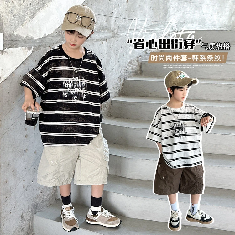 童装洋气春装春秋春季爆款婴儿夏装儿童休闲夏季印花男童中大童