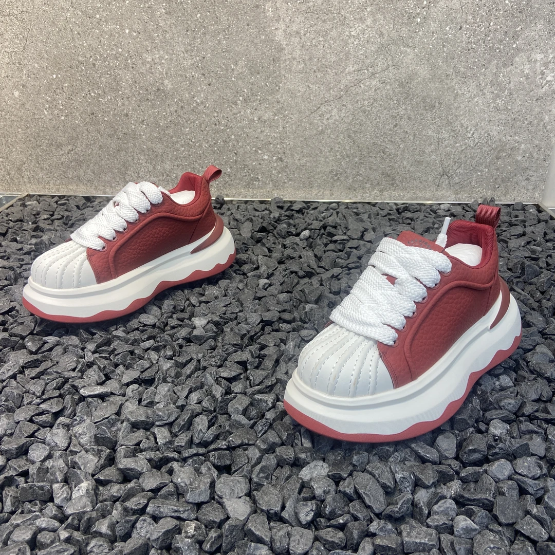 2025拼色休闲时尚休闲鞋运动鞋红色半粒面皮溶解鞋潮流百搭男