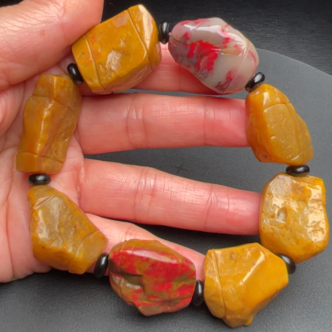 田黄石昌化田手把件挂件手串