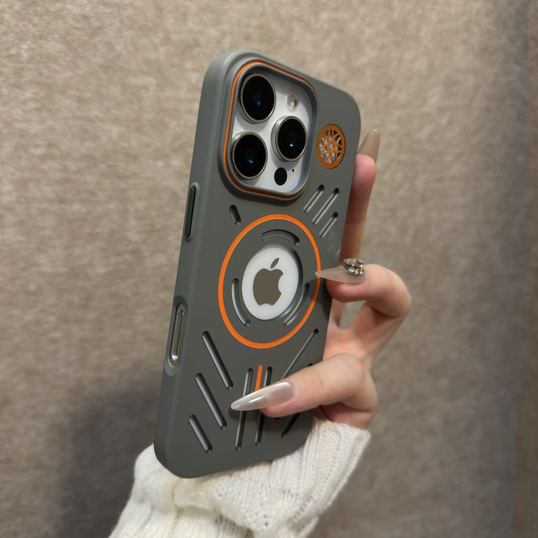 夏季新款适用苹果16手机壳散热15pro小众网红14磁吸13女款12硬壳