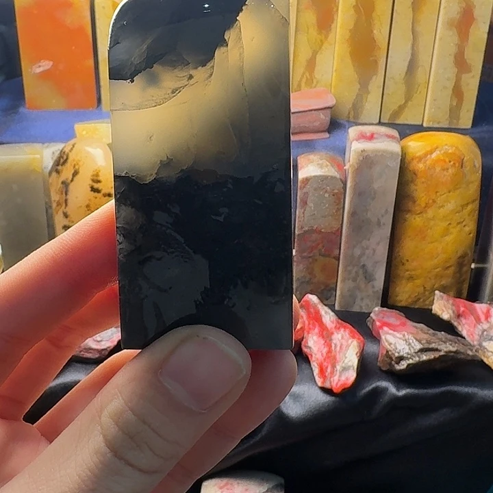 昌化石昌化水墨冻印章