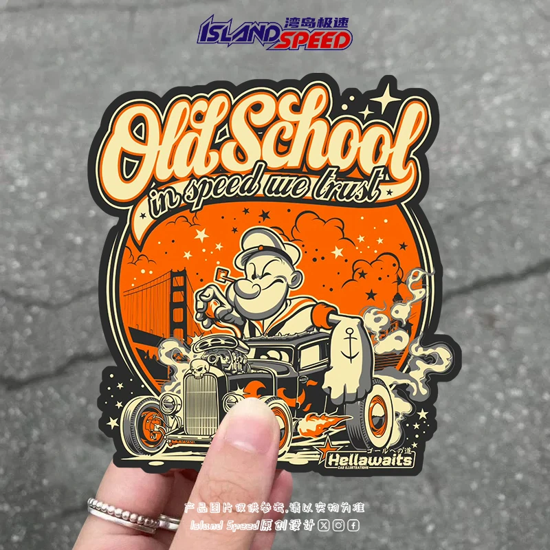 Old School汽车贴纸卡通动画大力水手奥利弗车身车门贴花