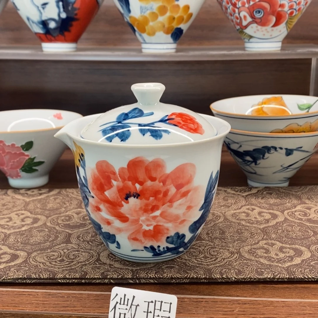 釉下彩老陶泥手工绘制