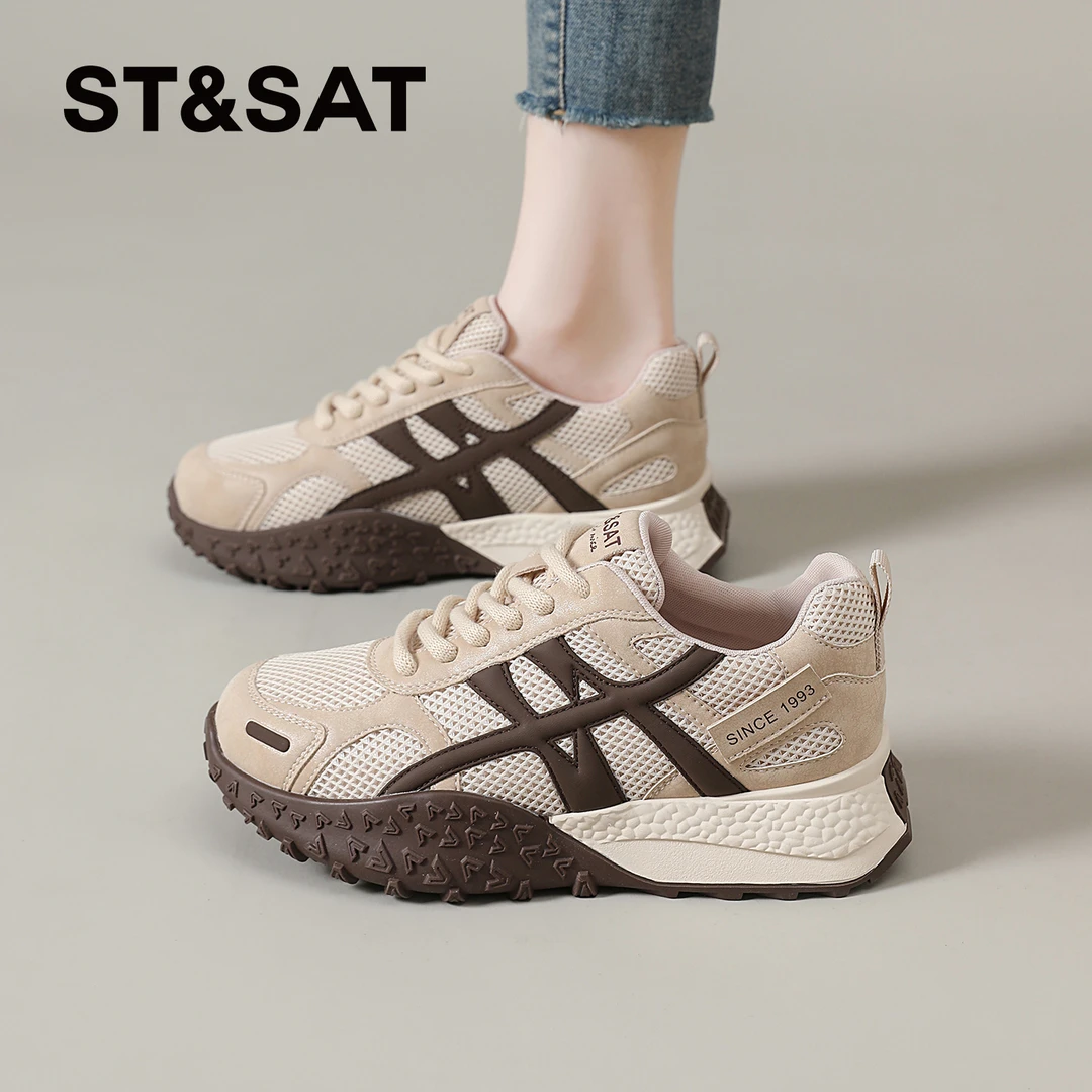 星期六复古德训鞋女款秋季新款网面2025超火阿甘鞋百搭潮流休闲鞋