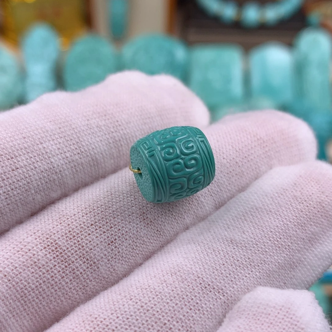 绿松石未镶嵌回纹直切卡11.2