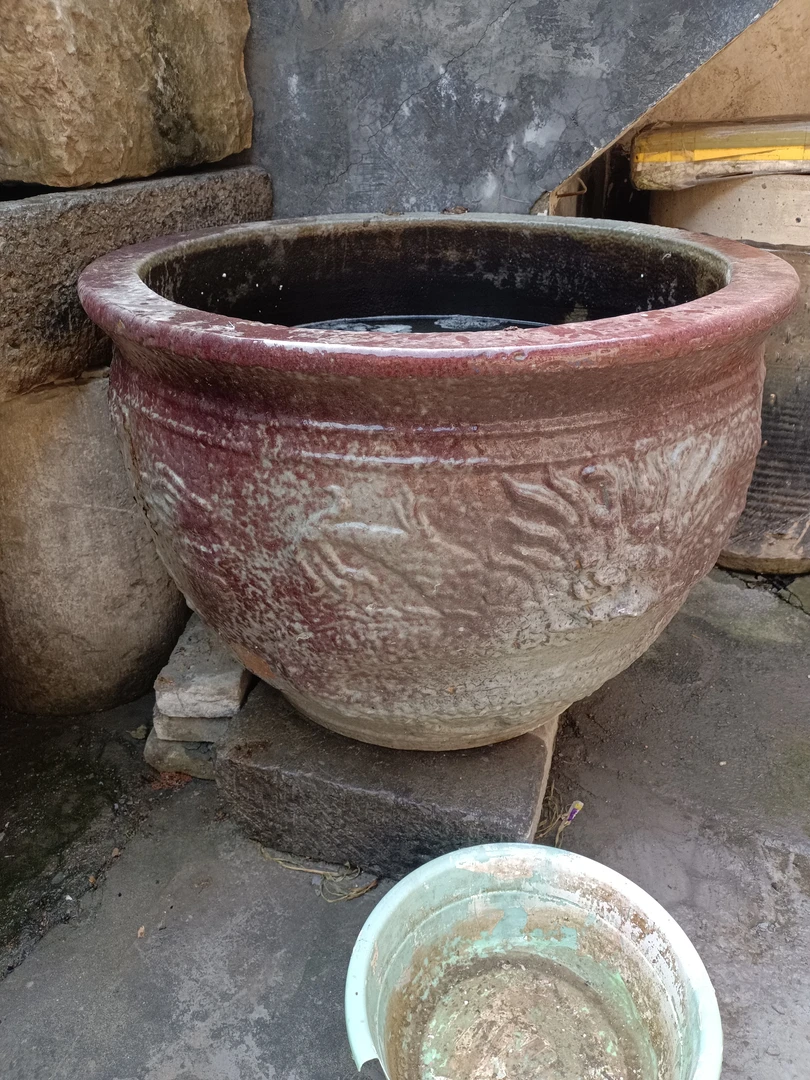 老窑瓷，早期复古精美流釉龙窑钧瓷末釉束口纯手工鱼缸陶瓷大号