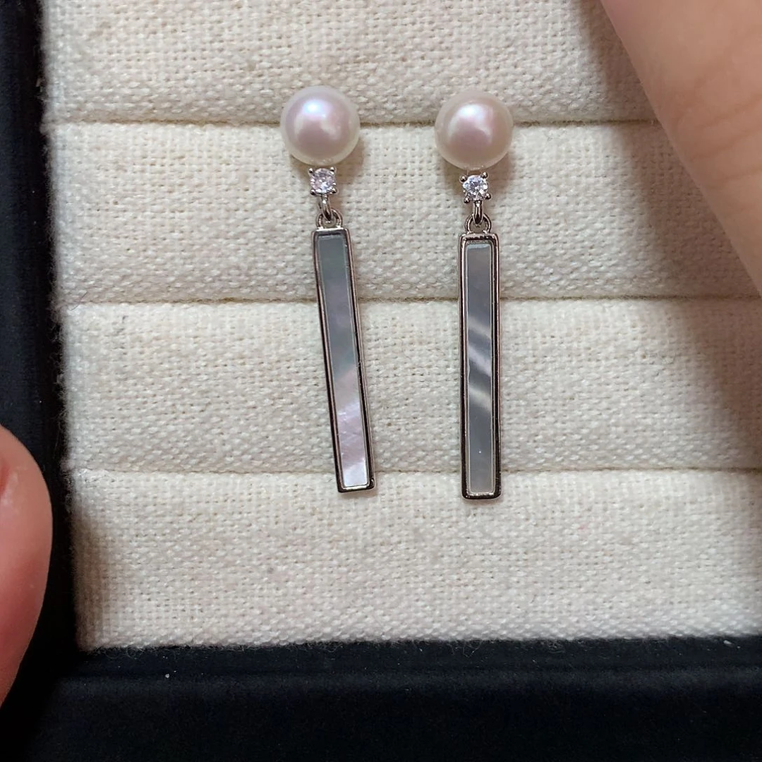 淡水珍珠耳饰合金