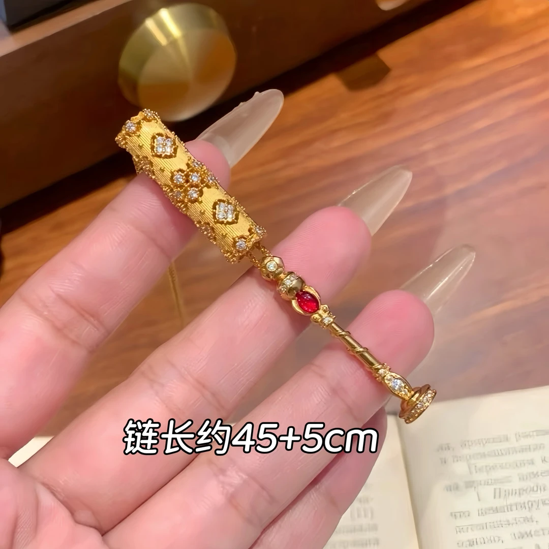 铜合金项链 XL-455金店同款古法拉丝点钻魔法棒项链