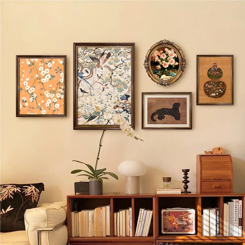 SY01餐厅不规则壁画中国风客厅装饰沙发背景墙风法式组合挂画