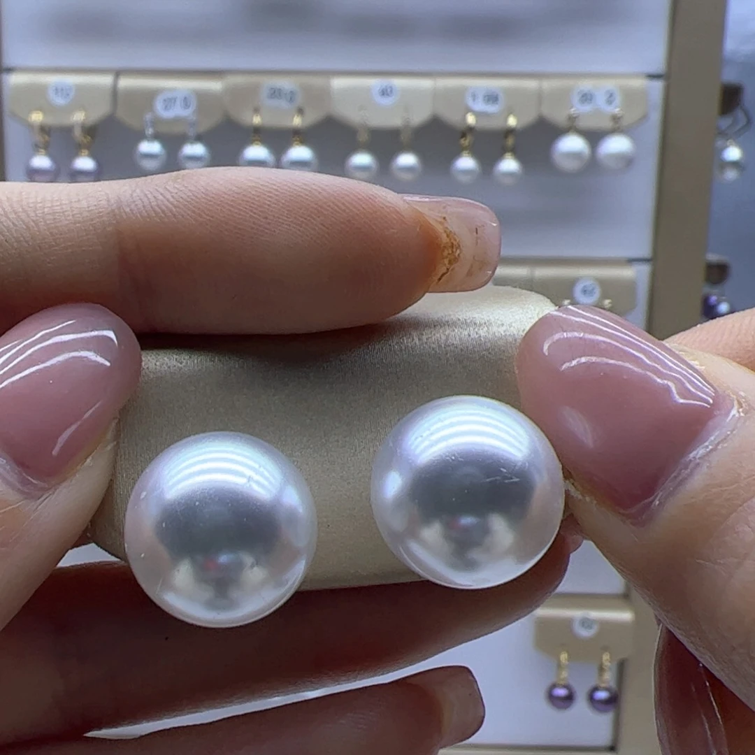 淡水珍珠耳饰银S925镶嵌