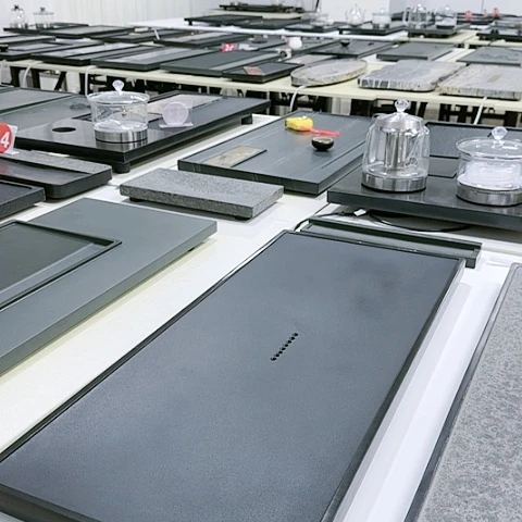 【闪购商品】H****人挡边乌金石茶盘100X50