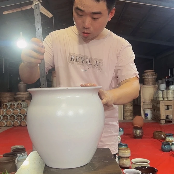 紫砂花盆高23口23