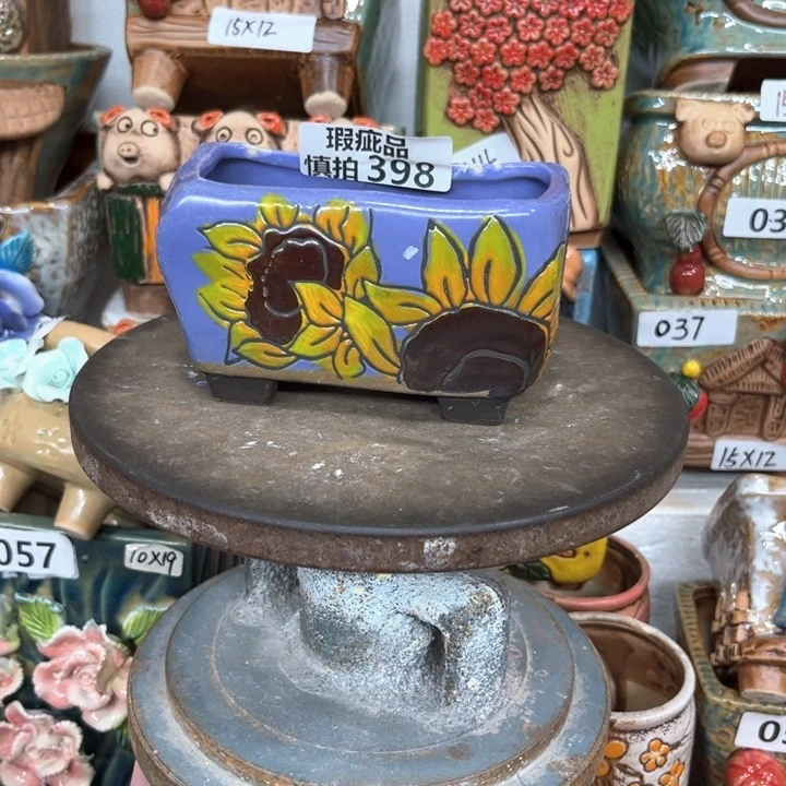 紫砂花盆粗陶材质多肉花盆