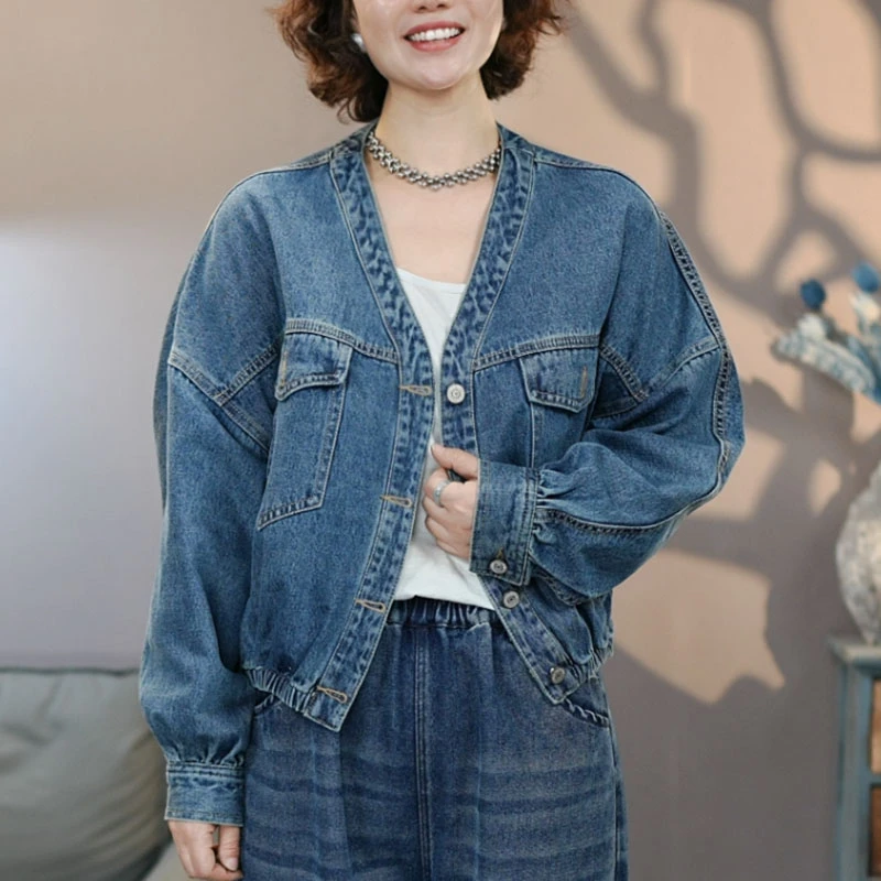 CK9231蓝#2025秋季新款水洗牛仔外套百搭上衣显瘦牛仔夹克潮流