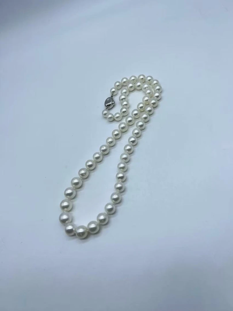 【一铭珠宝】海水澳白经典永恒高贵气质款s925银8~10mm  YMXL0144