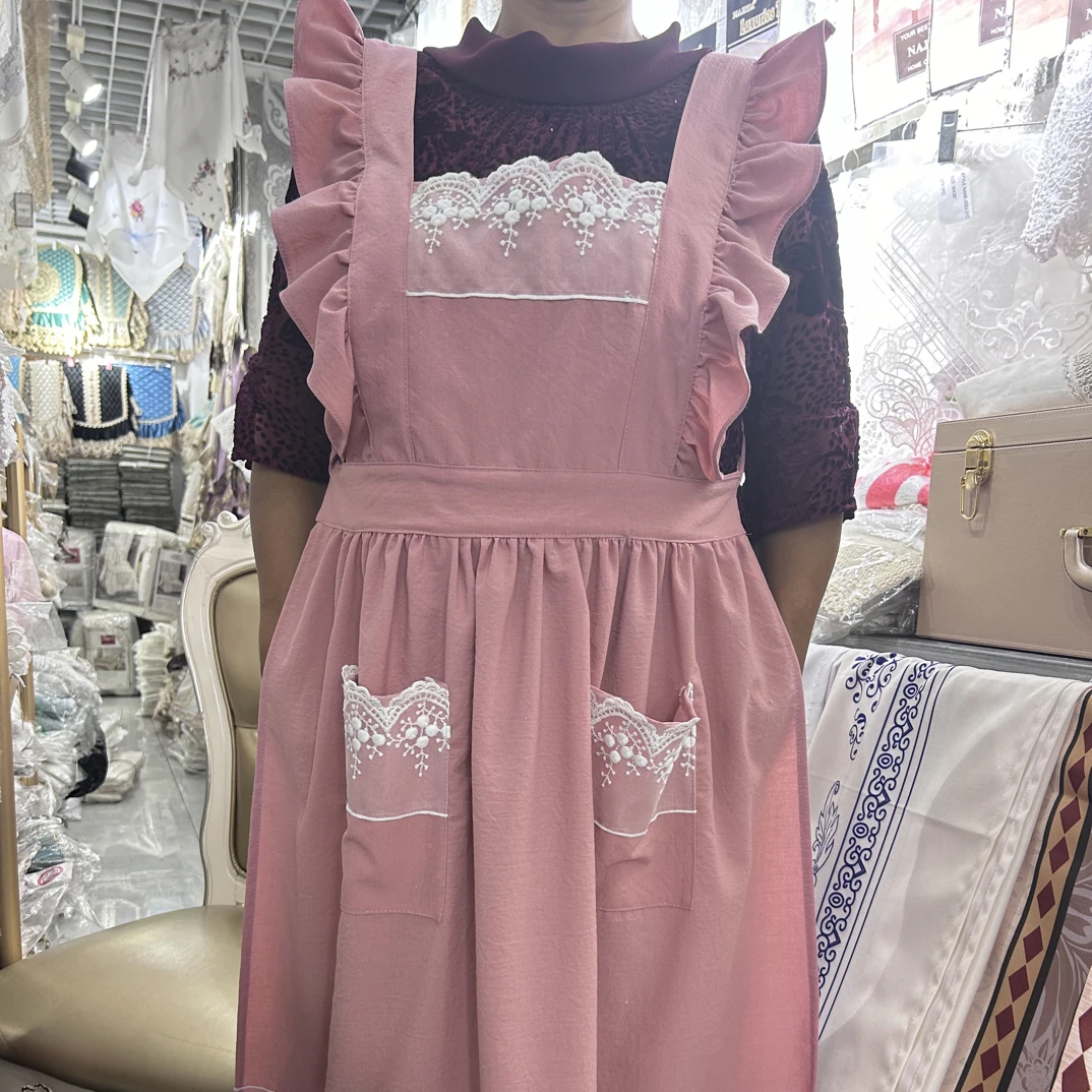 时尚韩版网红围裙透气防污印染成人围裙女士家用无袖围裙做饭可爱