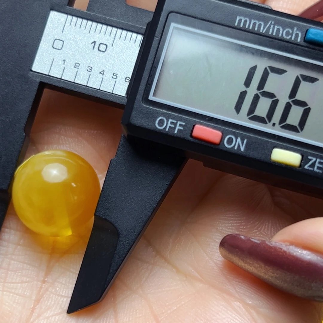 蜜蜡裸石未镶嵌16.6mm单珠