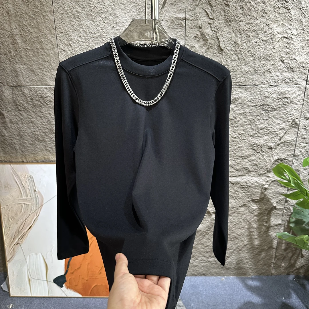 2025新款免烫长袖纯色卫衣简约时尚款男式卫衣设计师男装高级感