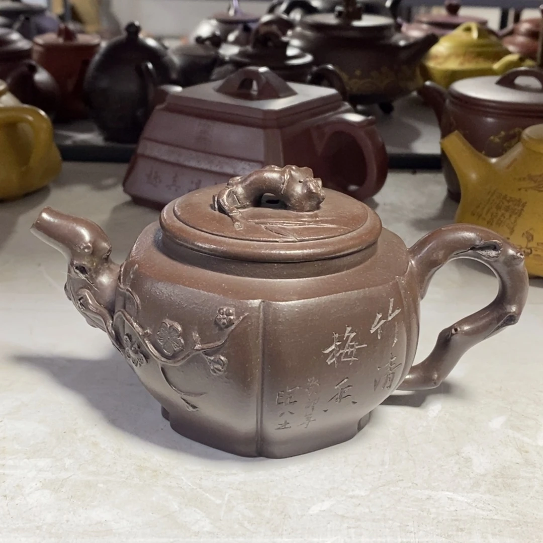 茶壶紫砂白19 松竹梅