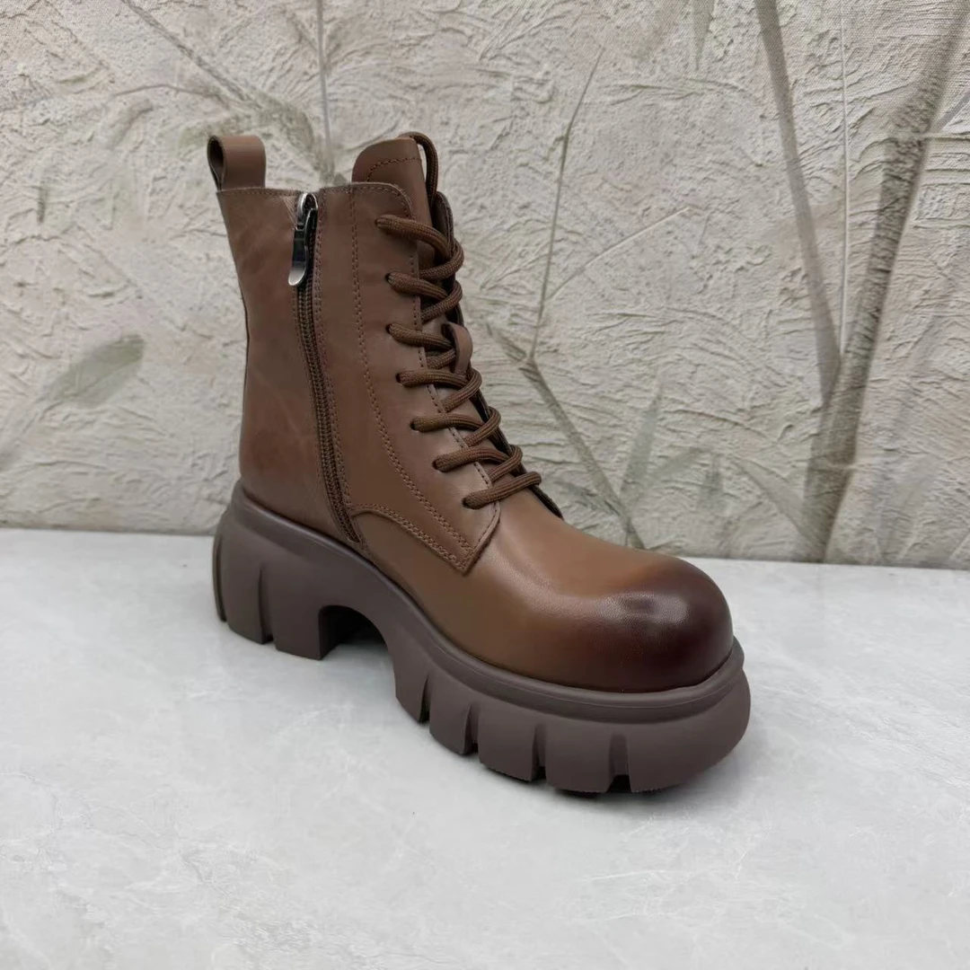 短靴女女靴子（牛皮）70789 绒