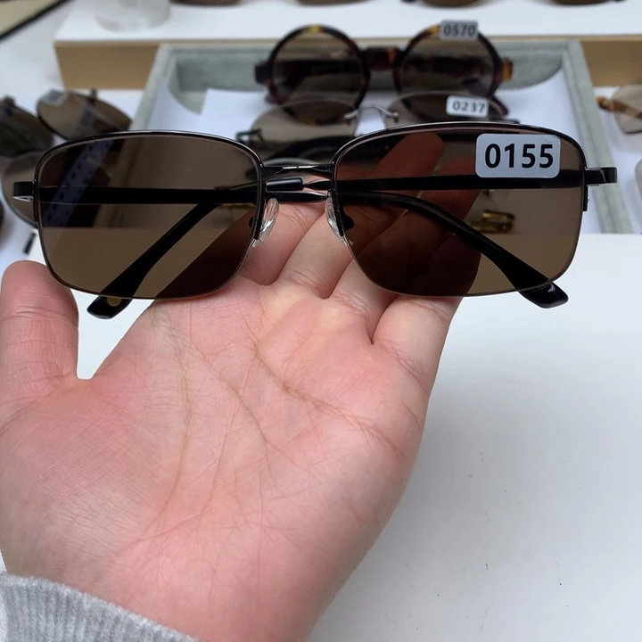 一体款半框茶水晶0155