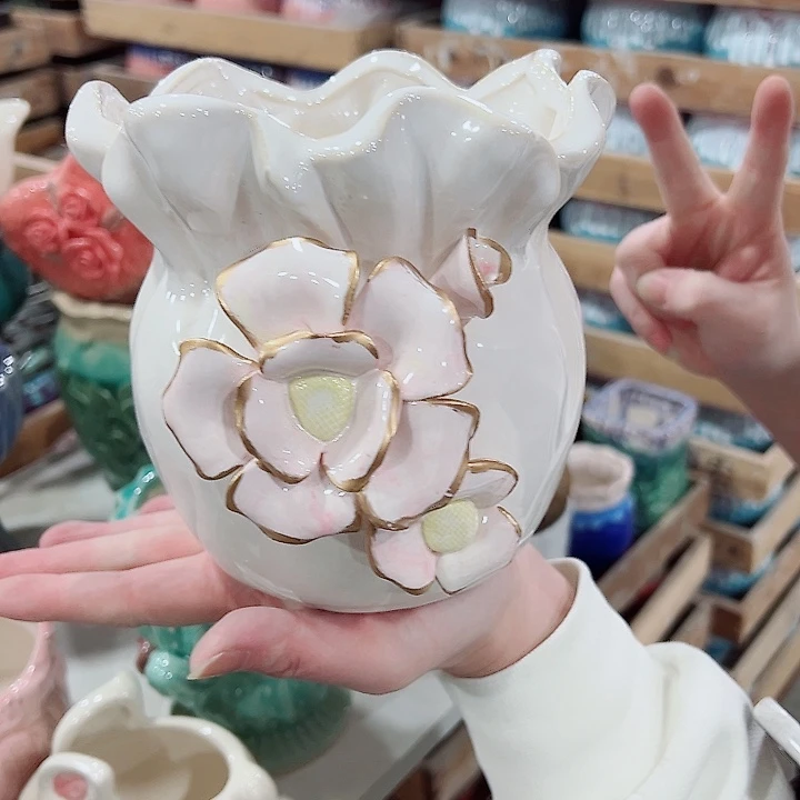 有孔，凑单福利满10元发货陶瓷多肉花盆！