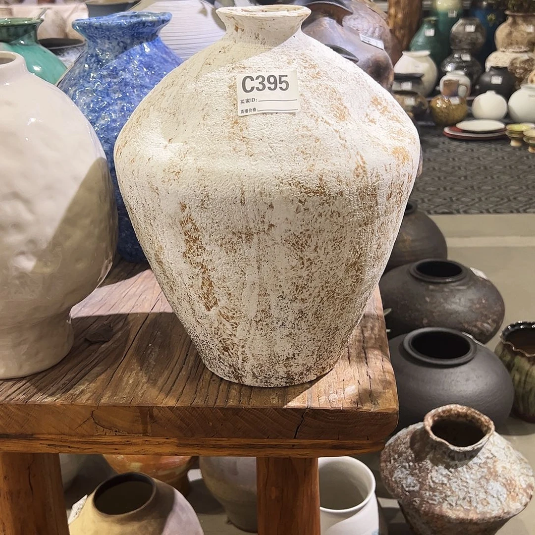 瓶C395高34口5陶瓷花瓶无孔