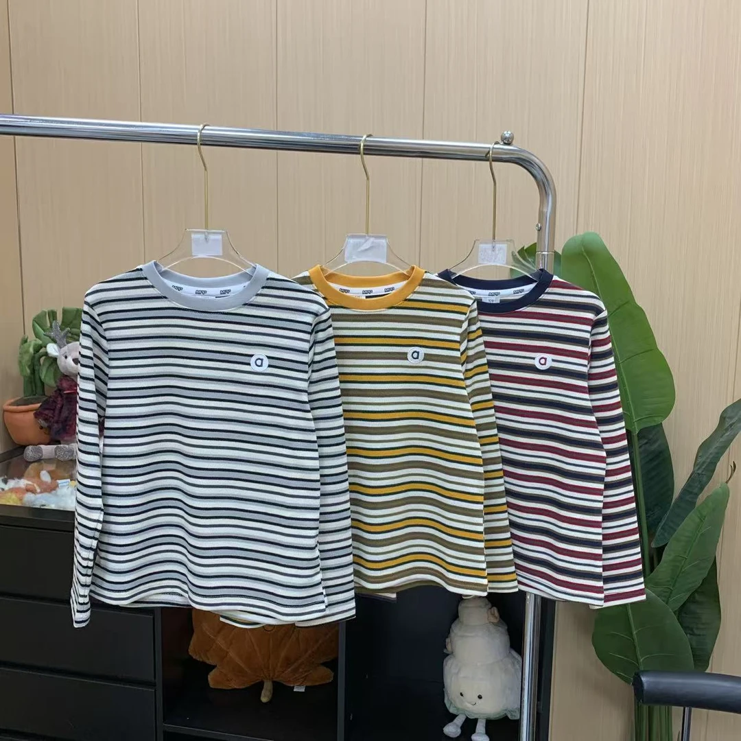 【肌理感条纹衫】儿童25年春季新品上衣圆领衫肌理感条纹衫