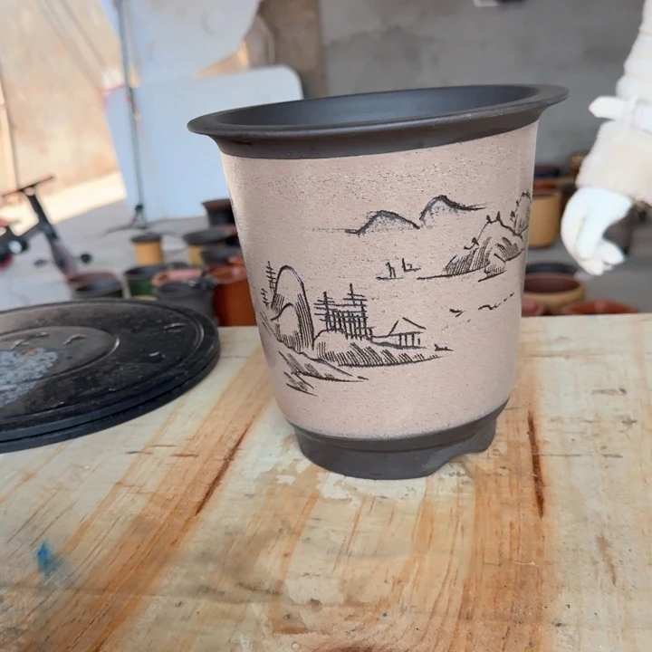 紫砂紫砂花盆包邮包破损