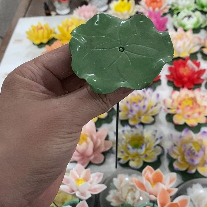 瓷片纯手工陶瓷花摆件瑕