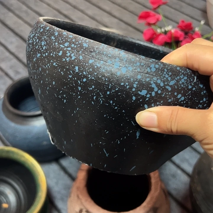 粗陶盆默认打孔高11口20