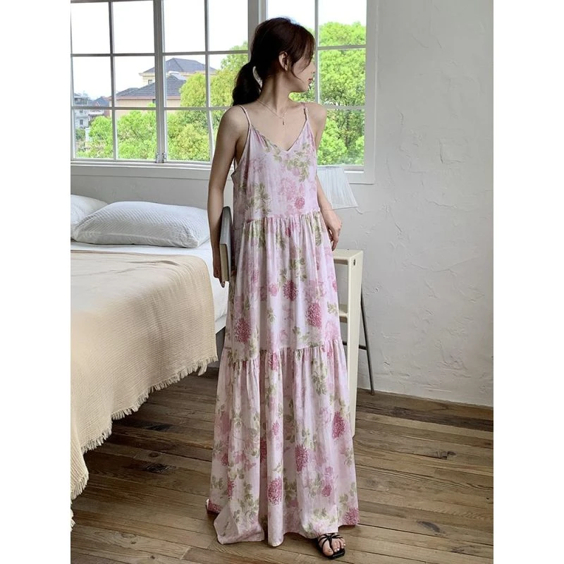 2025新款吊带长裙性感睡裙长款脚踝长裙网红可搭配罩衫外穿