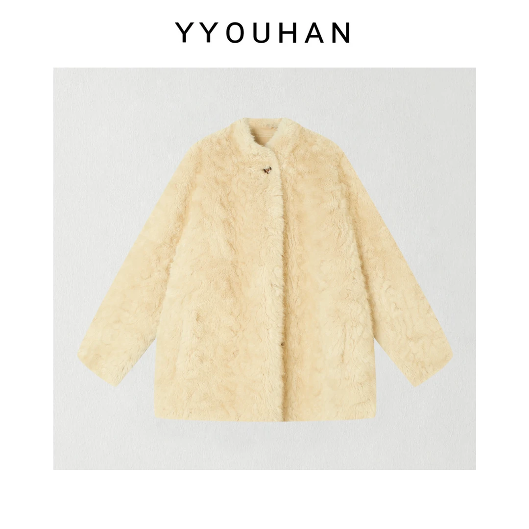 欧尼私服【米黄色狐貂外套】2025新款年货定制染尖外套 2512C9359