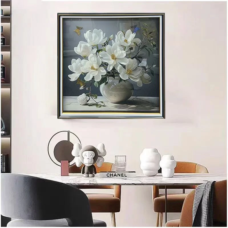 [喜宅家艺]Q114花瓶餐厅装饰画温馨奶油风饭厅挂画卧室房间软装画