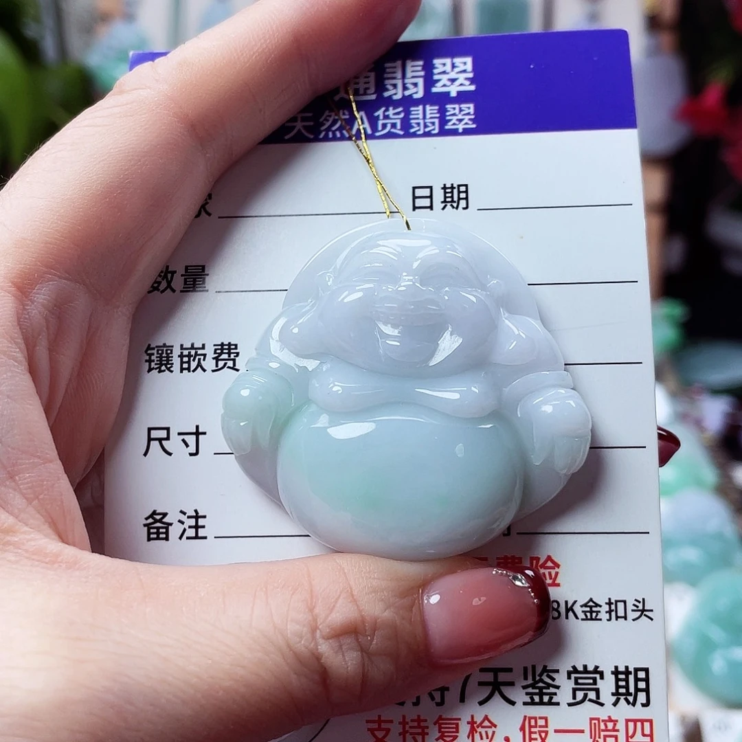 翡翠足金镶嵌颈饰佛公41