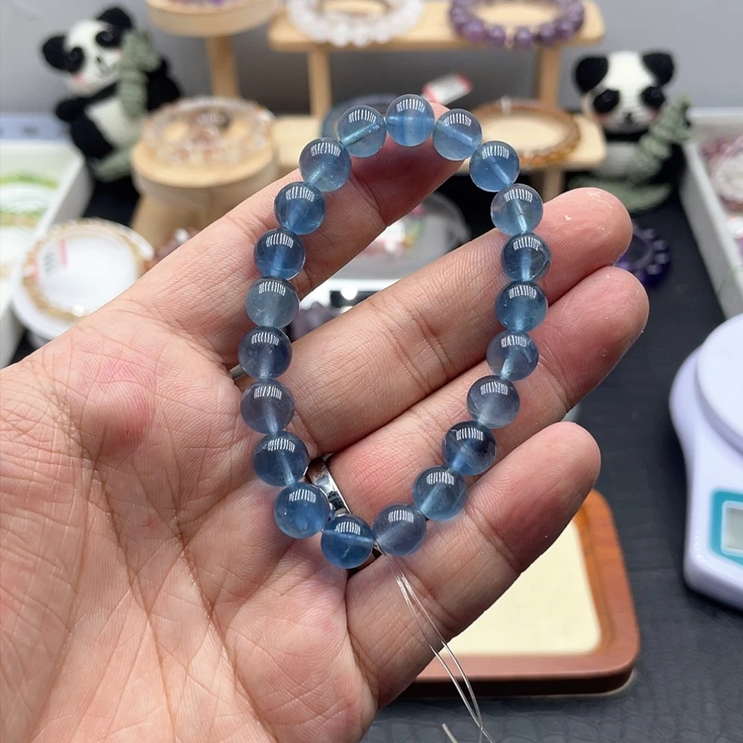 水晶手链未镶嵌奶油蓝萤石