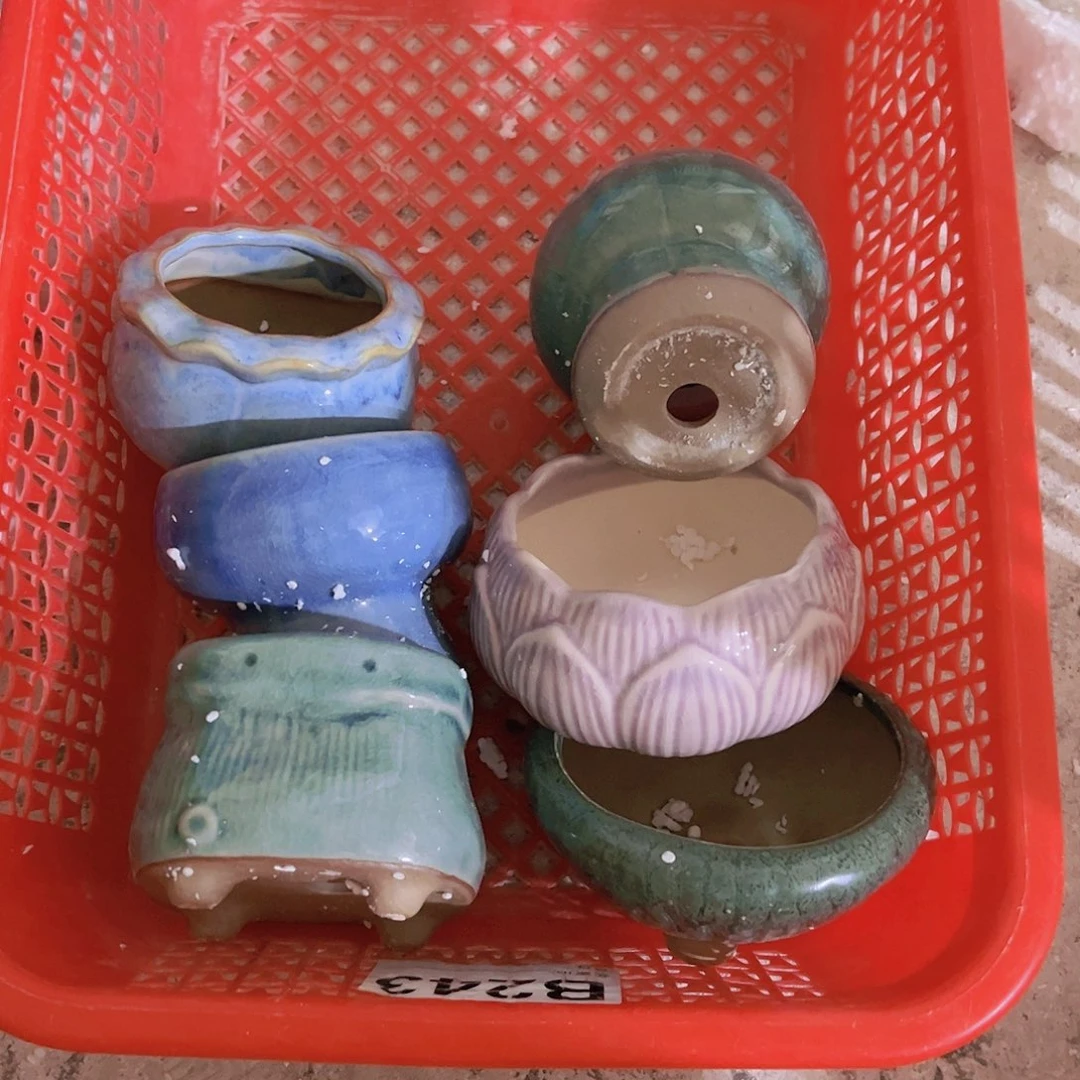 红陶陶瓷花盆当场满12包邮