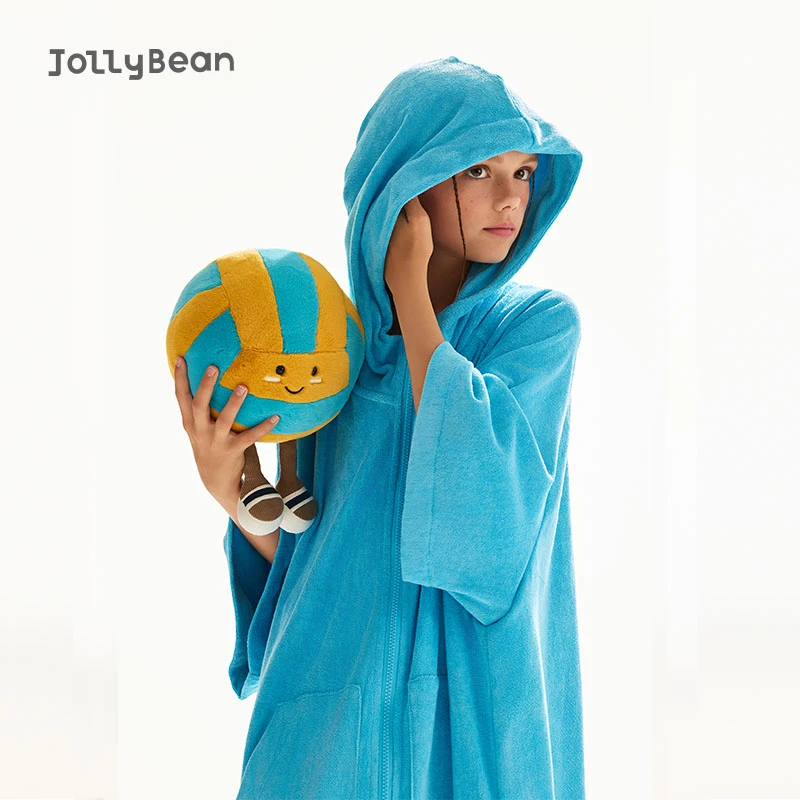 Jollybean儿童泳衣毛巾衫25夏季女童新款沙滩连帽毛巾斗篷