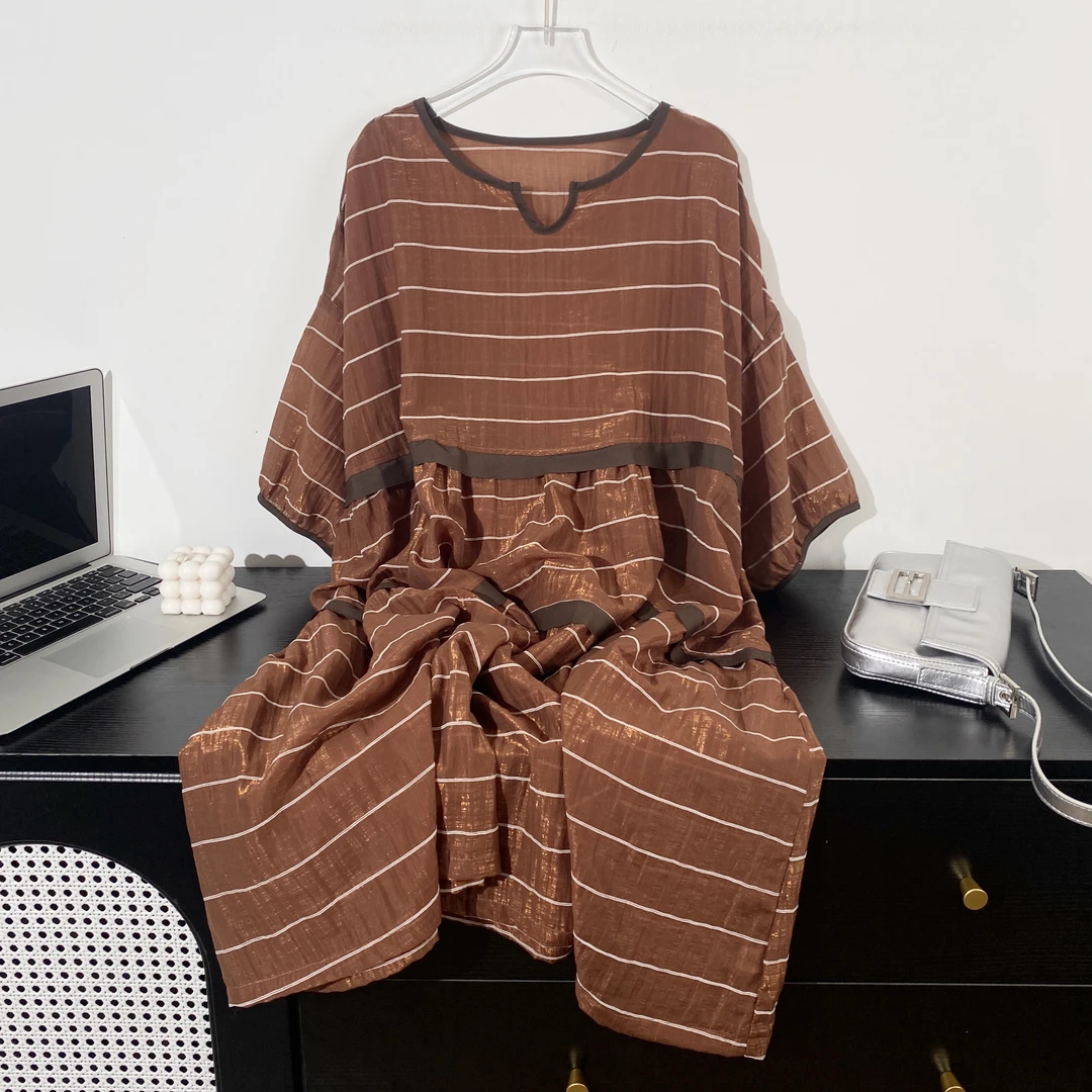 小韩日记【曼谷街头】连衣裙显瘦时尚休闲夏季宽松条纹气质百搭0189