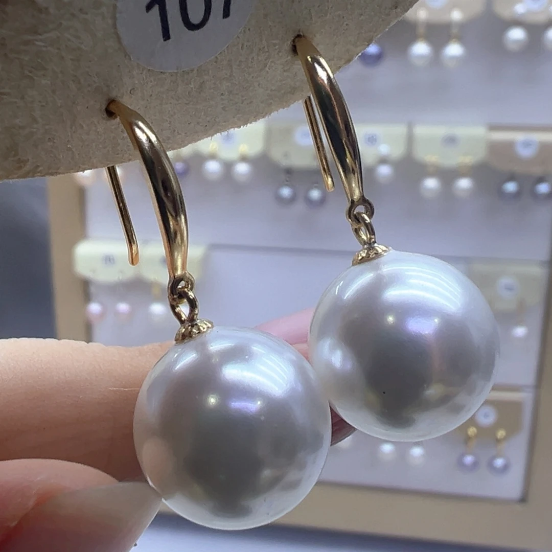 银S925镶嵌淡水珍珠耳饰