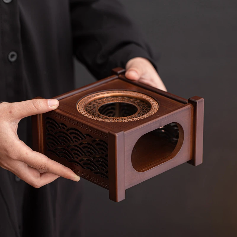 胡桃色温茶炉花茶壶蜡烛加热烤茶炉家用酒店保温煮茶器暖茶炉子