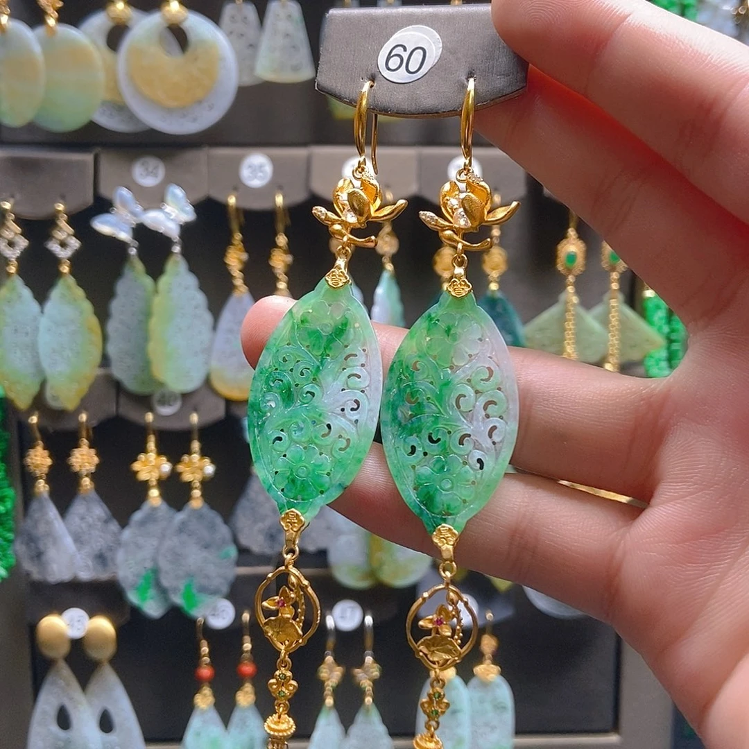 翡翠未镶嵌耳饰翡翠