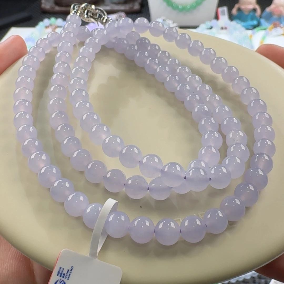 翡翠颈饰未镶嵌冰粉紫项链